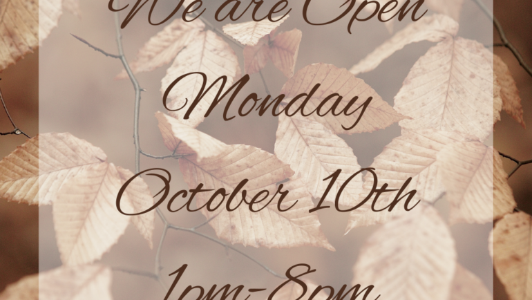 Library is Open Monday October 10th Check Out Our Featured Collections